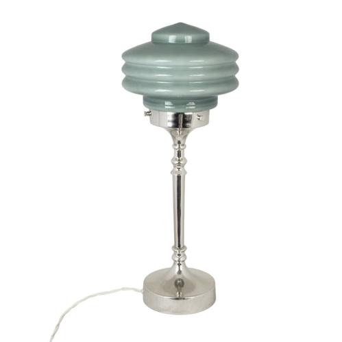Bordslampa - Valter - Silver/Grön - Ø20 x H56 cm - www.frokenfraken.se