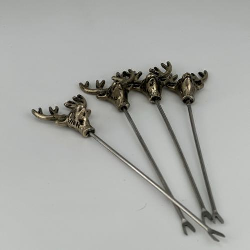 Cocktailplock pinnar 4-set - Renar - Silver - 3,1 x 12,5 cm - www.frokenfraken.se