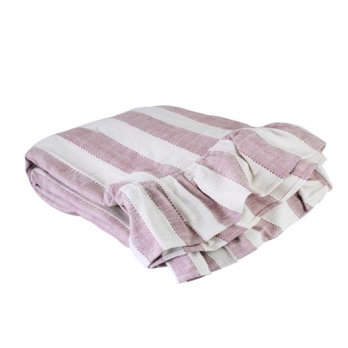 Duk - Ida Rand - Vit - Rosa - L150 x B250 cm - www.frokenfraken.se
