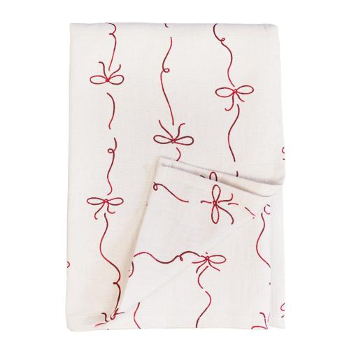 Duk - Rosett - Röd/Vit - L140 x B240 cm - www.frokenfraken.se