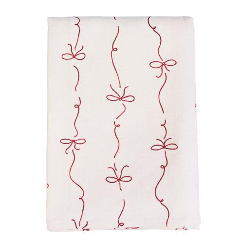 Duk - Rosett - Röd/Vit - L140 x B240 cm - www.frokenfraken.se