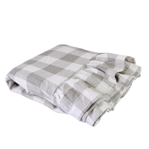 Duk - Rutig med volangkant - Beige/Vit - 150 x 250 cm - www.frokenfraken.se
