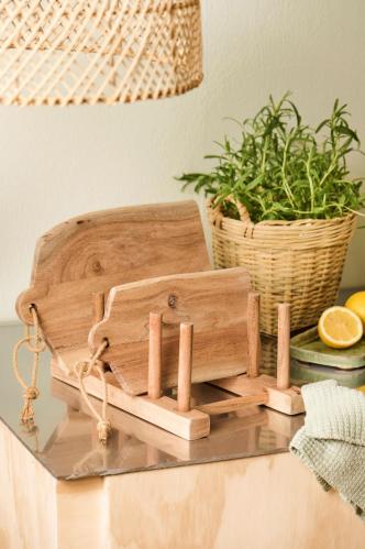 Hållare för skärbrädor och brickor - Trä - 30 x 18 cm - www.frokenfraken.se