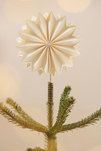 Julgransstjärna - Stella - Vit/Mässing - Ø26 cm - www.frokenfraken.se