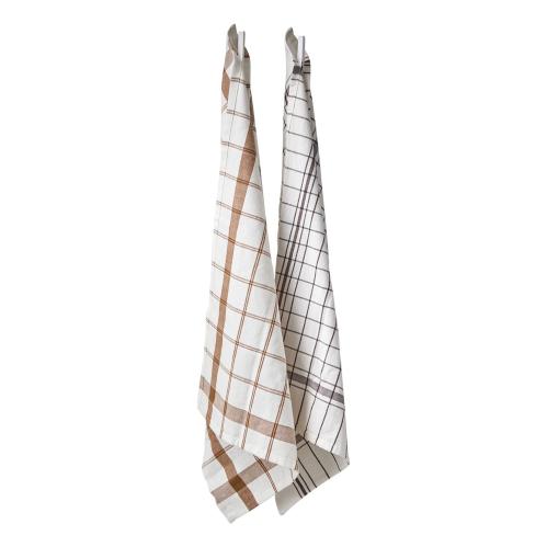 Kökshandduk - 2-pack - Rutig - Natur/brun - natur/beige - 70 x 50 cm - www.frokenfraken.se
