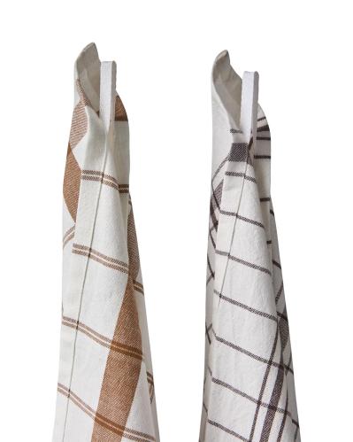 Kökshandduk - 2-pack - Rutig - Natur/brun - natur/beige - 70 x 50 cm - www.frokenfraken.se