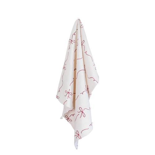 Kökshandduk - Rosett - Röd/Vit - L50 x B70 cm - www.frokenfraken.se