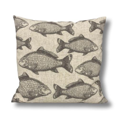 Kuddfodral - Fisk - Grå - 45 x 45 cm - www.frokenfraken.se