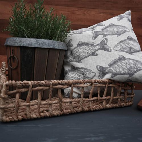 Kuddfodral - Fisk - Grå - 45 x 45 cm - www.frokenfraken.se