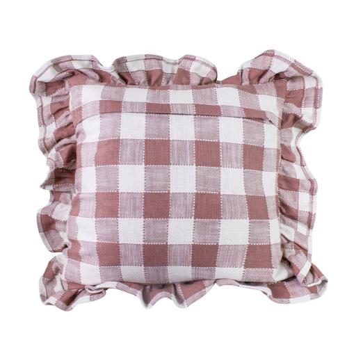 Kuddfodral - Ida Volang Rutig - Vit - Rosa - L45 x B45 cm - www.frokenfraken.se