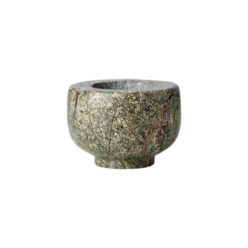 Ljusstake - Green forest marmor - Grön - Ø7 x 5 cm - www.frokenfraken.se