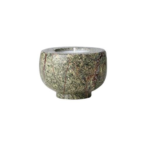 Ljusstake - Green forest marmor - Grön - Ø7 x 5 cm - www.frokenfraken.se