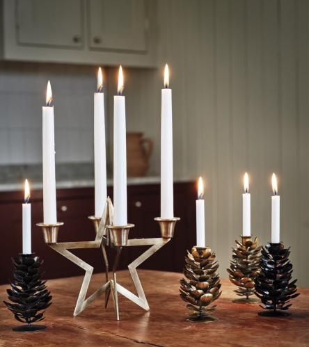 Ljusstake - Stjärna - Antik Mässing - L18 x B21 cm - www.frokenfraken.se