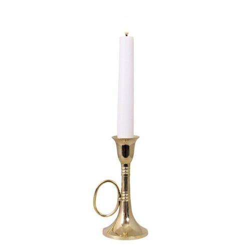 Ljusstake - Trumpet - Låg - Mässing - Ø6 x H13 cm - www.frokenfraken.se