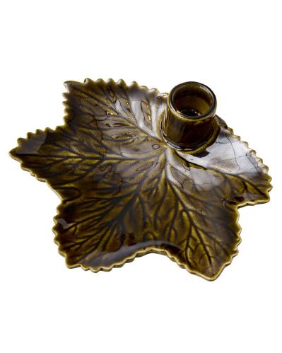 Ljusstake - Ville Löv - Brun - 15 x 15 x 4 cm - www.frokenfraken.se