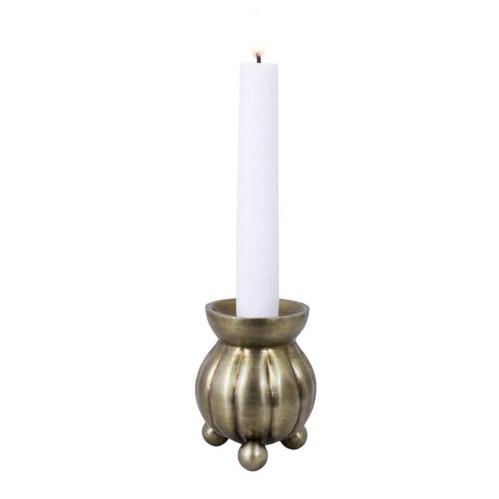 Ljusstake - Vilmer - Stor - Antik Mässing - Ø6 x H8 cm - www.frokenfraken.se