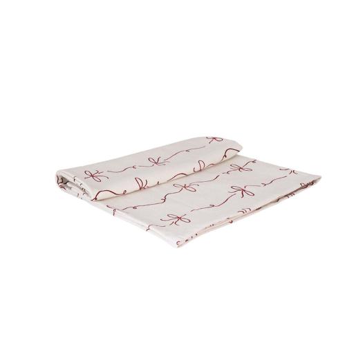 Löpare - Rosett - Röd/Vit - L50 x B140 cm - www.frokenfraken.se