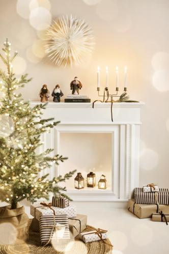 Lykta med stjärnor i taket - Antik Mässing - 14,5 x 7 cm - www.frokenfraken.se