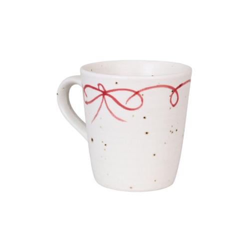 Mugg - Viola - Rosett - Röd/Vit - Ø8,5 x B12 x H9,5 cm - www.frokenfraken.se