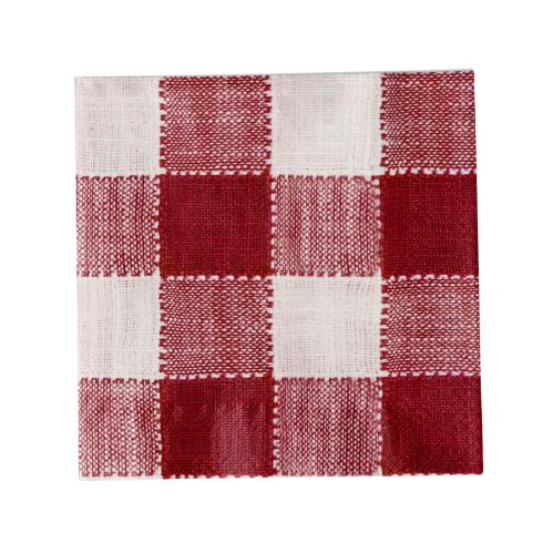 Pappersservett - Ida Ruta - Vit/Röd - L33 x B33 cm - www.frokenfraken.se