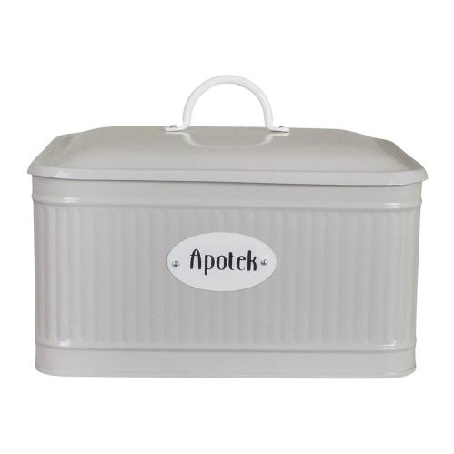 Plåtburk - Hugo Apotek - Beige - L27,5 x B20 x D20 cm - www.frokenfraken.se