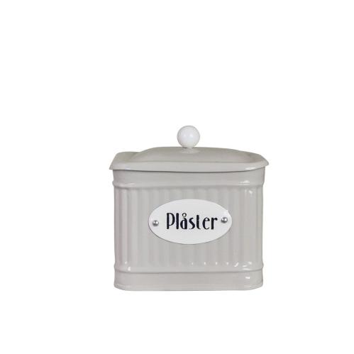 Plåtburk - Hugo Plåster - Beige - L11 x B11 x D8,5 cm - www.frokenfraken.se