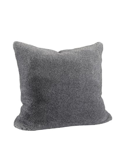 Kuddfodral - Carezza - GRÅ - Fuskpäls - 60 x 60 cm - www.frokenfraken.se