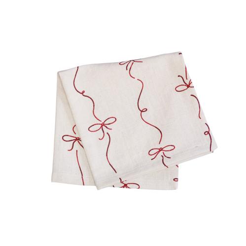 Servett - Rosett - Röd/Vit - 8-pack - 40 x 40 cm - www.frokenfraken.se