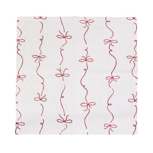 Servett - Rosett - Röd/Vit - 8-pack - 40 x 40 cm - www.frokenfraken.se