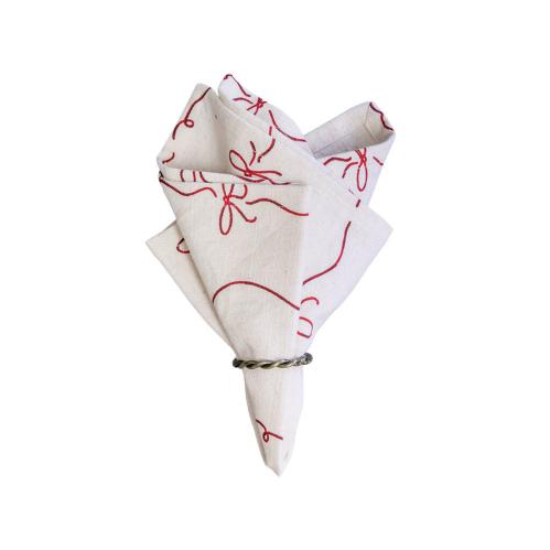 Servett - Rosett - Röd/Vit - 8-pack - 40 x 40 cm - www.frokenfraken.se