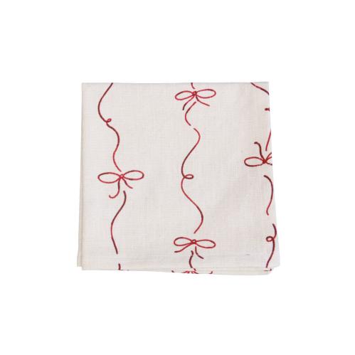 Servett - Rosett - Röd/Vit - 8-pack - 40 x 40 cm - www.frokenfraken.se