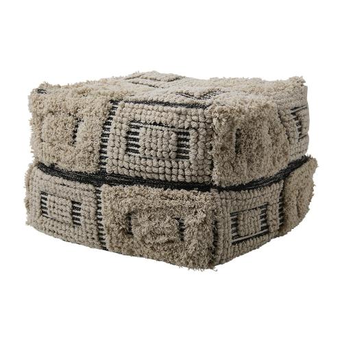 Sittpuff - Elfenben/svart - 60 x 60 x 40 cm - www.frokenfraken.se