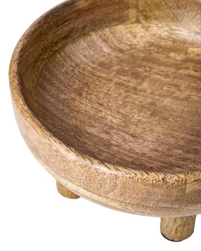 Skål - Trä med 4 ben Natur - Ø18 x 9,5 cm - www.frokenfraken.se