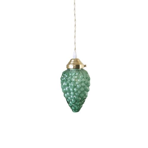 Taklampa - Druva - Mässing/Grön - Ø10 x H23 cm - www.frokenfraken.se