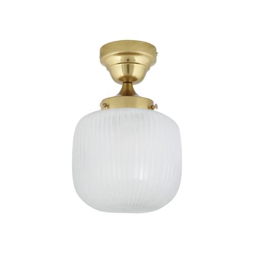Taklampa - Eli - Liten - Mässing, Vit - Ø22 x H31 cm - www.frokenfraken.se
