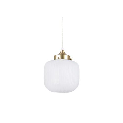 Taklampa - Eli m. Tvinnad Sladd - Liten - Mässing, Vit - Ø22 x H27 cm - www.frokenfraken.se