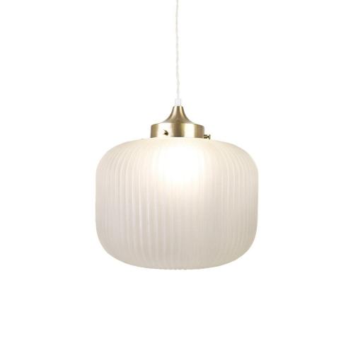 Taklampa - Eli m. Tvinnad Sladd - Stor - Mässing, Vit - Ø32 x H33,5 cm - www.frokenfraken.se