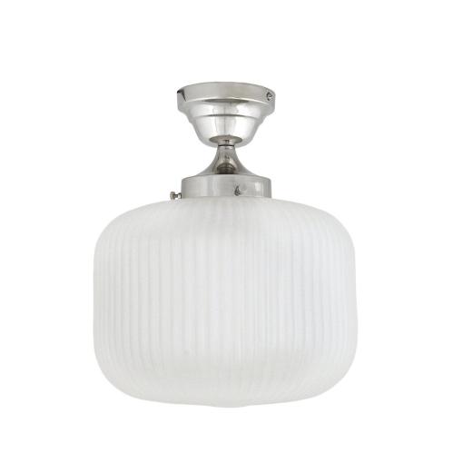Taklampa - Eli - Stor - Silver, Vit - Ø32 x H38 cm - www.frokenfraken.se