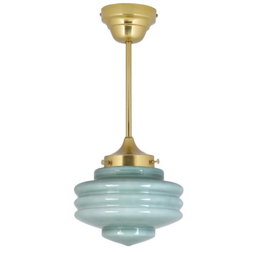 Taklampa m. Stång - Valter - Mässing/Grön - Ø20 x H49 cm - www.frokenfraken.se