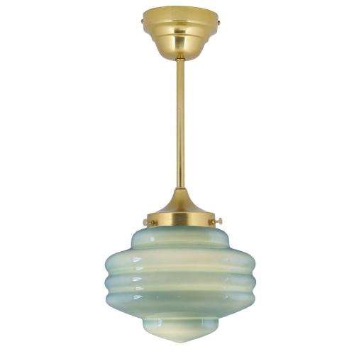Taklampa m. Stång - Valter - Mässing/Grön - Ø20 x H49 cm - www.frokenfraken.se