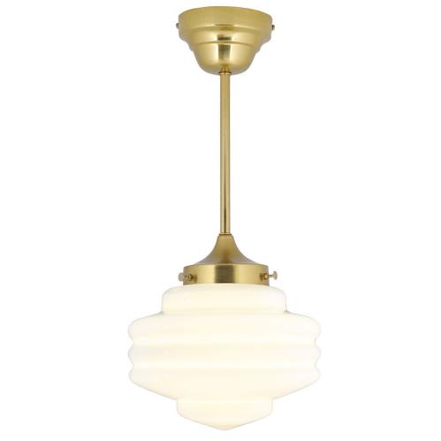 Taklampa m. Stång - Valter - Mässing/Vit - Ø20 x H49 cm - www.frokenfraken.se