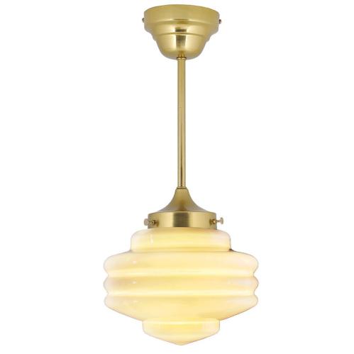 Taklampa m. Stång - Valter - Mässing/Vit - Ø20 x H49 cm - www.frokenfraken.se