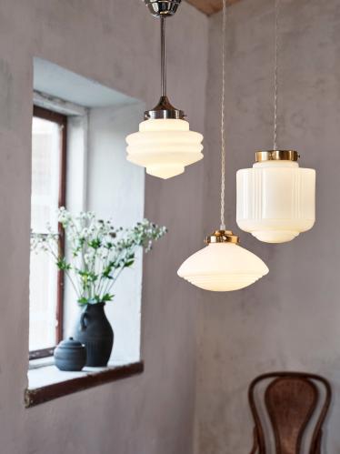 Taklampa m. Stång - Valter - Silver/Vit - Ø20 x H49 cm - www.frokenfraken.se