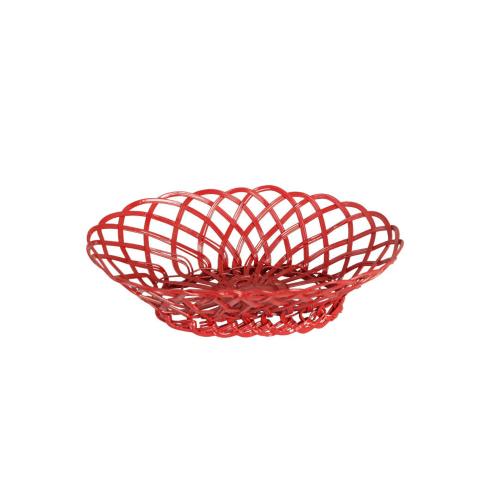 Trådkorg Hildur Oval Liten - Röd - L21 x B14 x H6 cm - www.frokenfraken.se