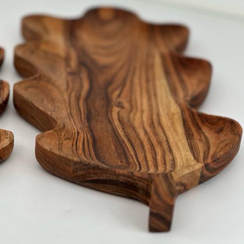 Träfat - Löv Trä - 43 x 20 cm - www.frokenfraken.se