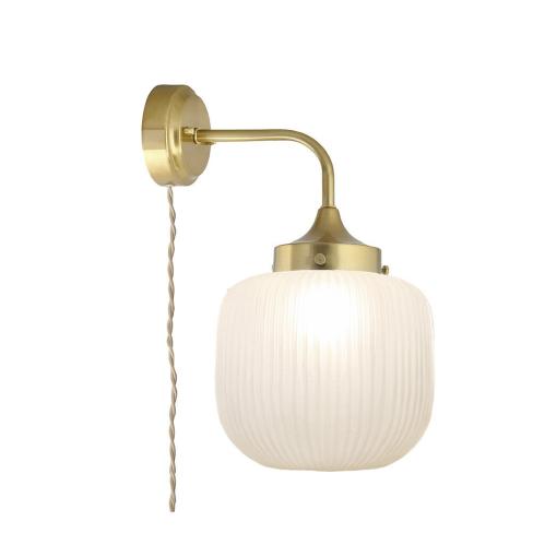 Vägglampa - Eli - Liten - Mässing, Vit - Ø22 x L29 x H39 cm - www.frokenfraken.se