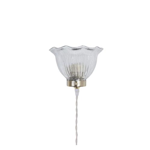 Vägglampa - Greta - Vågig - Mässing/Transparent - B17 x H13,5 x D8 cm - www.frokenfraken.se