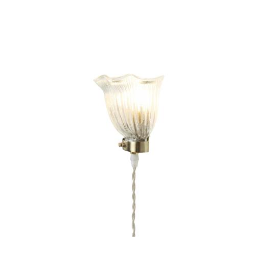 Vägglampa - Greta - Vågig - Mässing/Transparent - B17 x H13,5 x D8 cm - www.frokenfraken.se