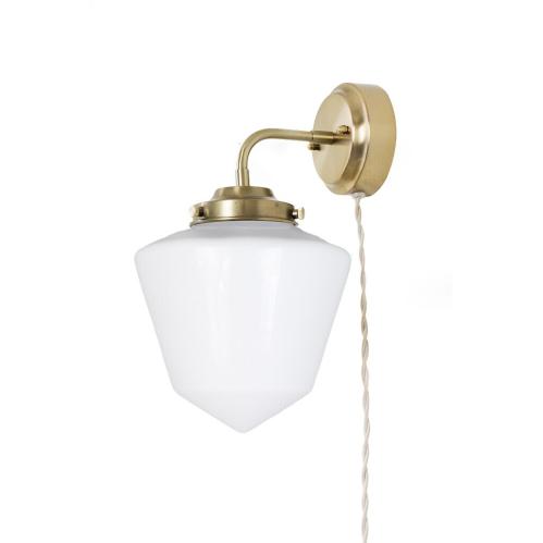Vägglampa - Signe - Mässing, Vit - Ø16 x H29 x D21 cm - www.frokenfraken.se