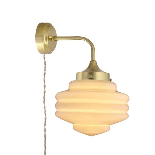 Vägglampa - Valter - Mässing/Beige - Ø20 x H31 x D28 cm - www.frokenfraken.se